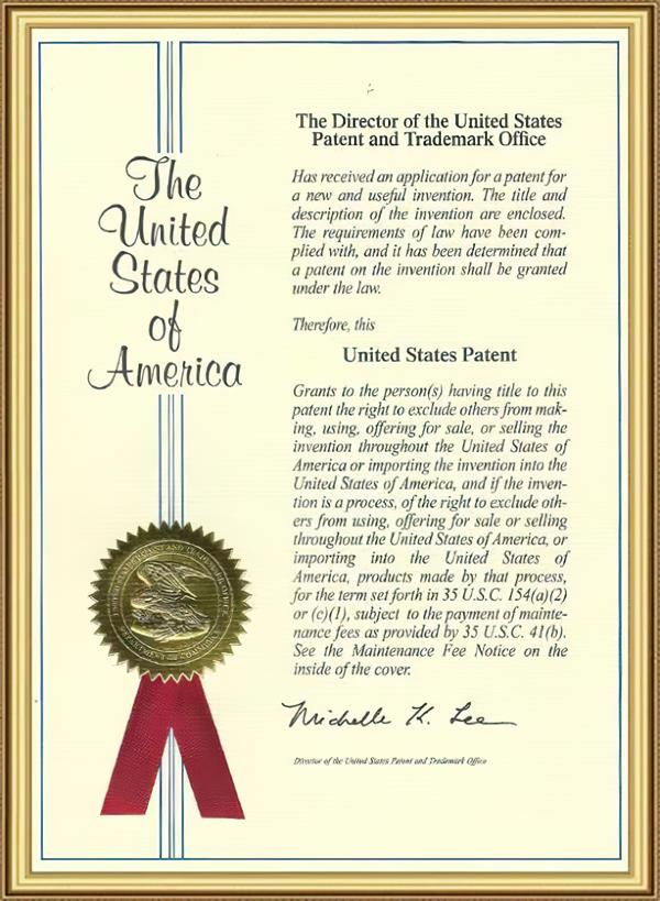 uspatentcertificate 1